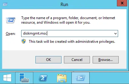 Run command diskmgmt.msc