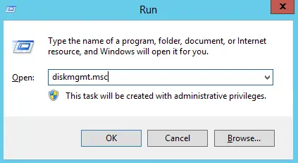 Run command diskmgmt.msc