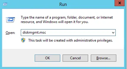 Run command diskmgmt.msc