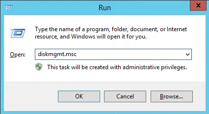Run command diskmgmt.msc