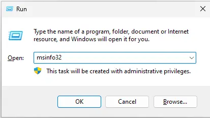 Run command msinfo32
