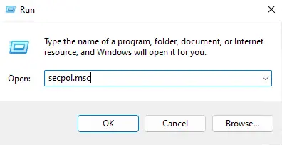Run command secpol.msc