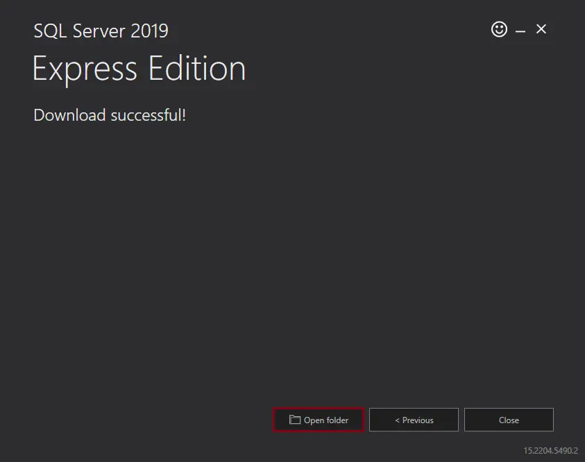 SQL express edition download successful