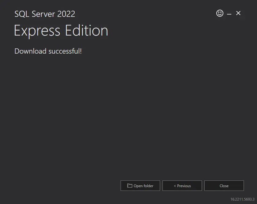 SQL server 2022 download successful