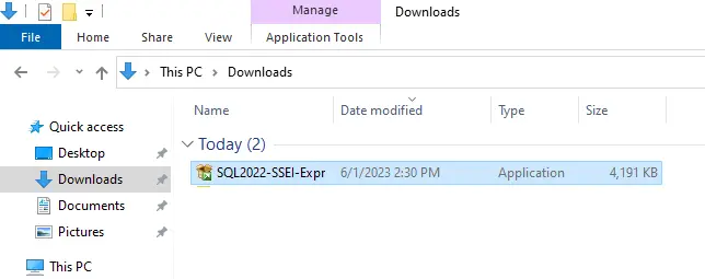 SQL2022-SSEL-Experss exe file