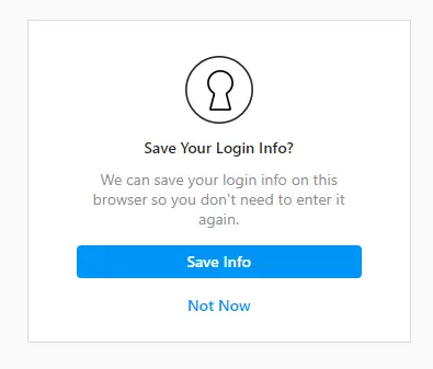 Save your login info Instagram