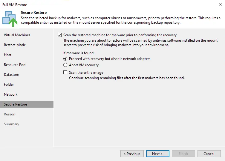 Scan the restored machine for malware