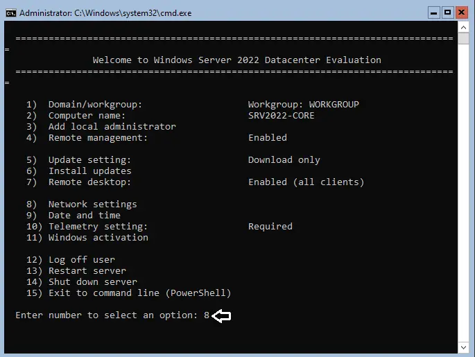 Sconfig Windows’s server core