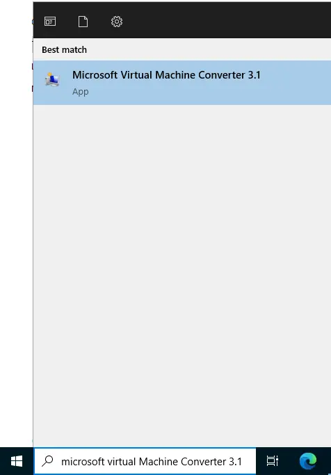 Search Microsoft virtual machine converter