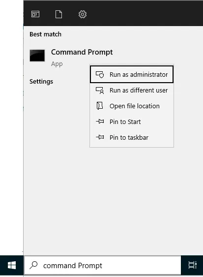 Search command prompt