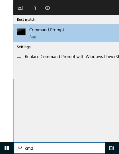 Search command prompt app