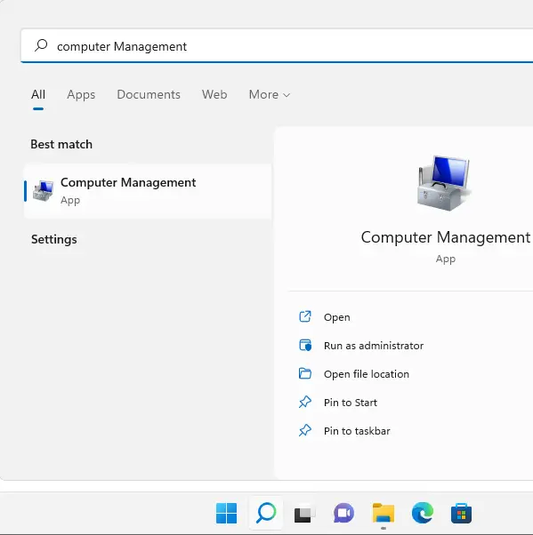 Search computer management