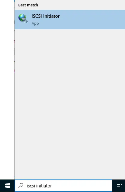 Search iscsi initiator