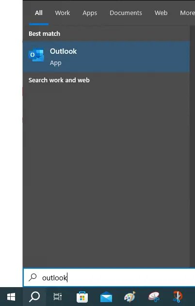 Search outlook app