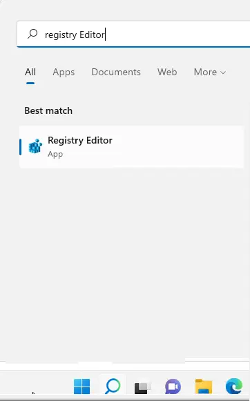 Search registry editor