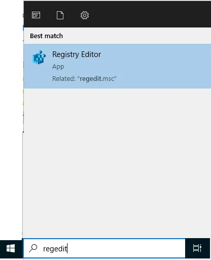 Search registry editor