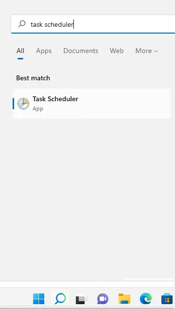 Search task scheduler Windows