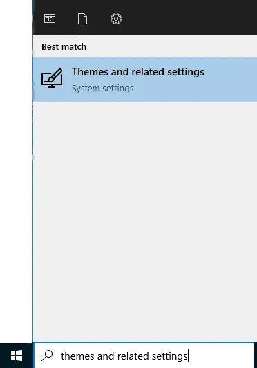 Search themes and realtaed settings