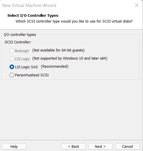 Select I/O controller type