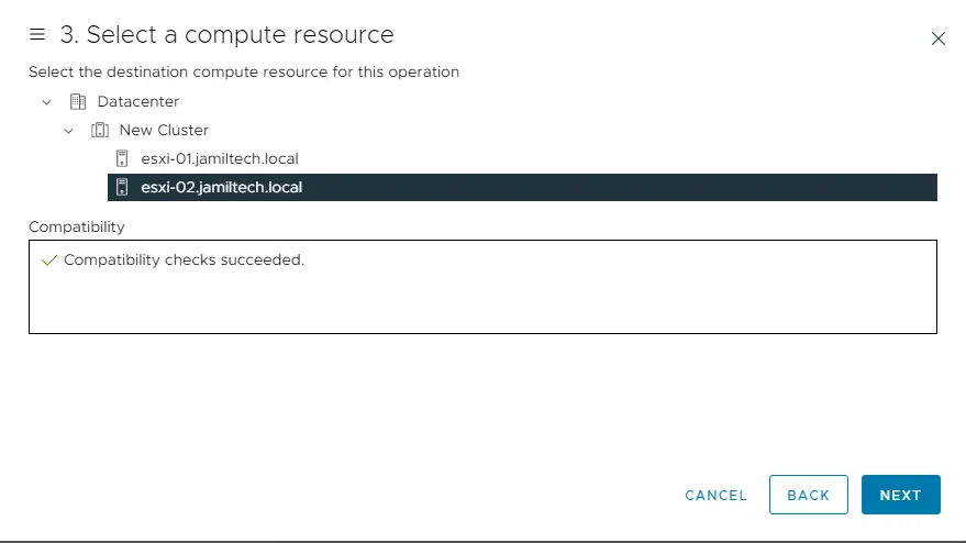 Select a compute resource