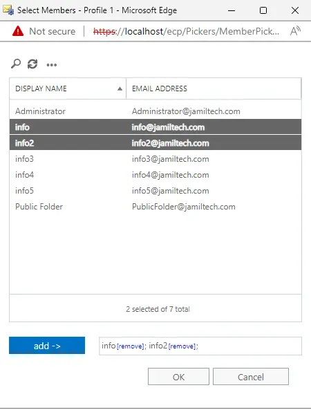 Select member’s distribution group