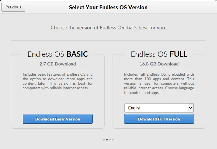 Select your Endless version