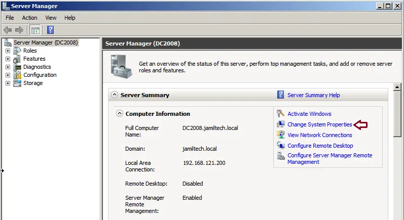 Server manager 2008