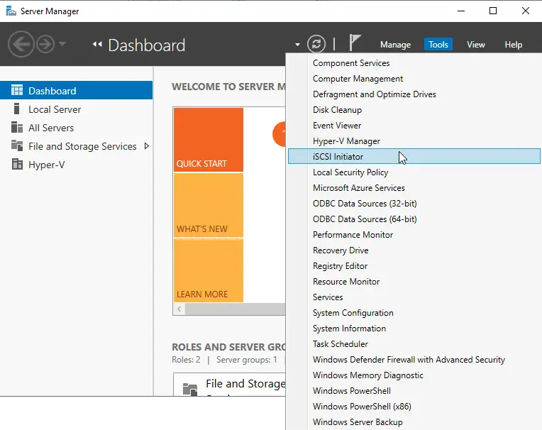 Server manager tools