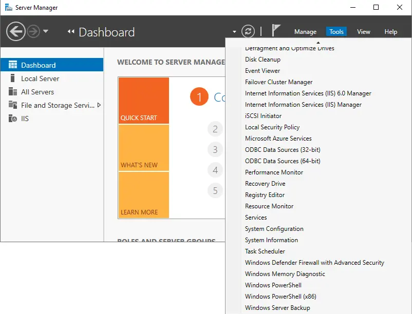 Server manager tools