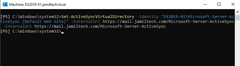 Set ActiveSync virtual directory PowerShell