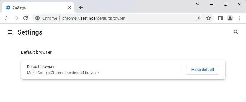 Set Chrome default browser