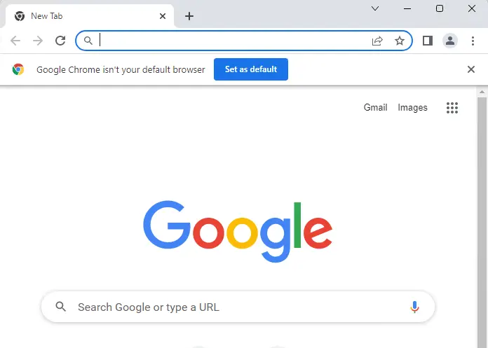 Set Chrome default browser