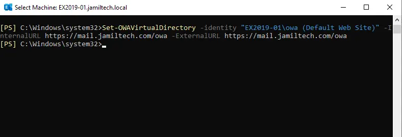 Set OWA virtual directory PowerShell