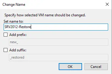 Set name to Veeam