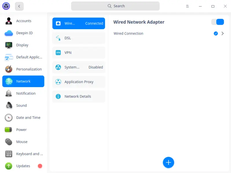 Set network adapter Deepin Linux