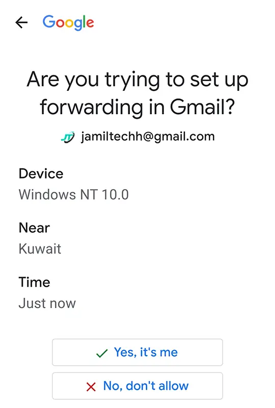 Set up forwarding in Gmail