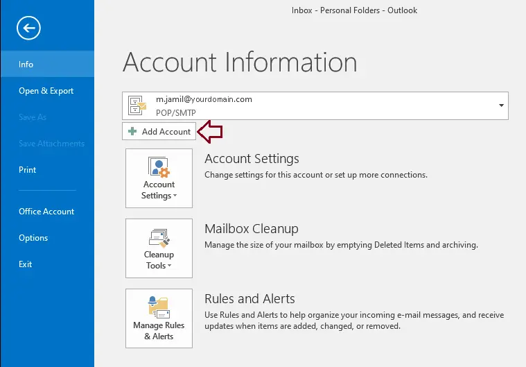 Set up yahoo main in Outlook 2016