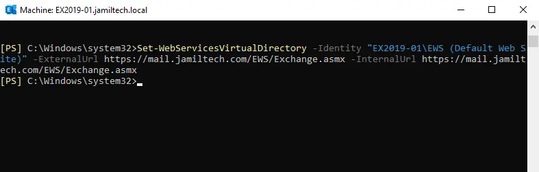 Set web services virtual directory PowerShell