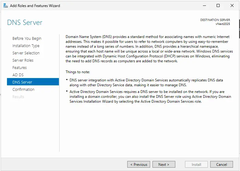 Setup active directory DNS server