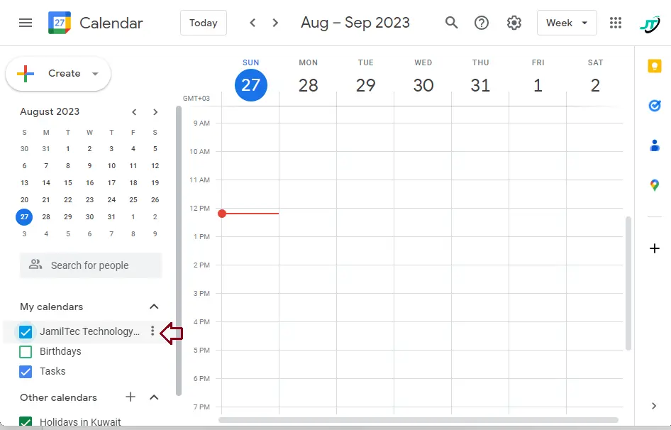 Share a Google calendar