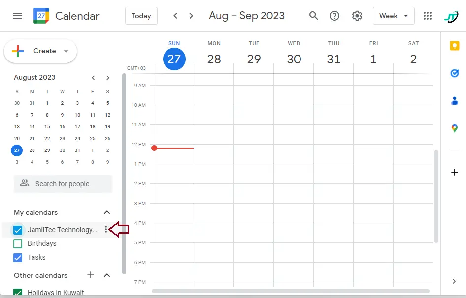 Share a Google calendar