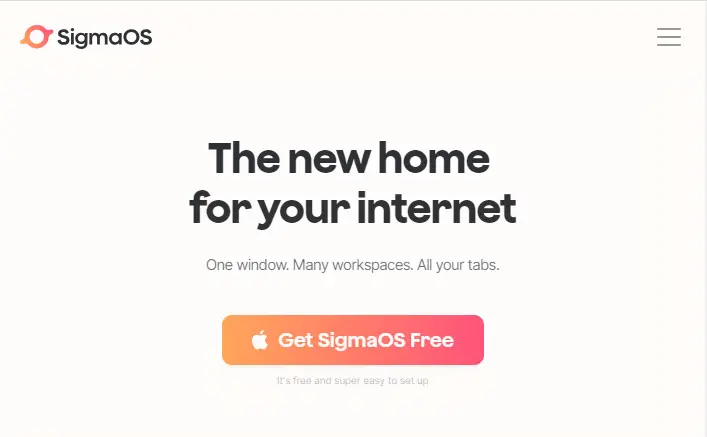 SigmaOS new web browser