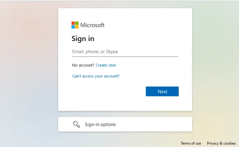 Sign in Microsoft 365 account