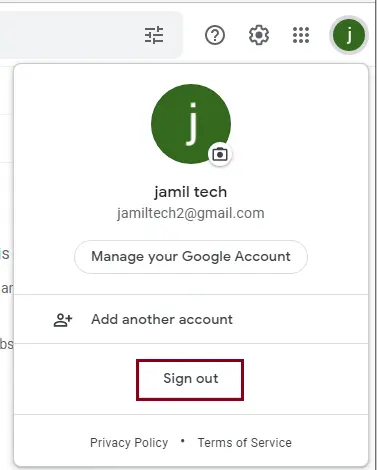 Sign out Gmail account