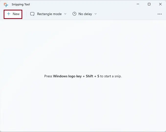Take screenshot in Windows 11 Snipping tool