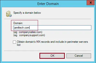 Specify a domain name GFI