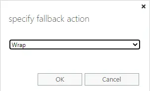 Specify fallback action wrap