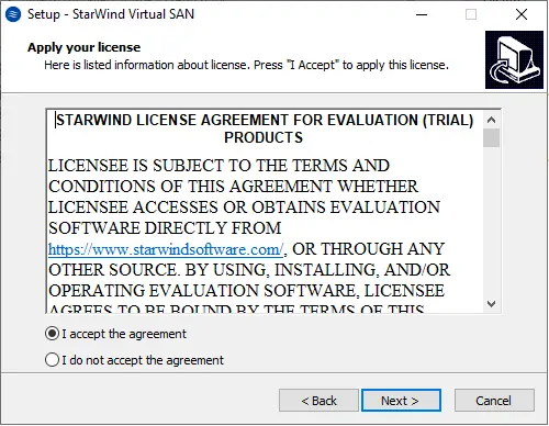 StarWind license agreement