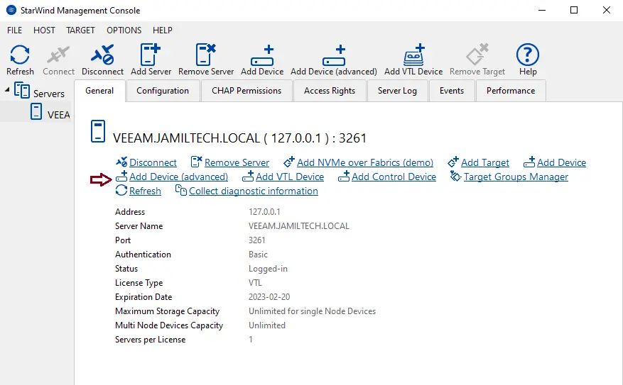 StarWind management console