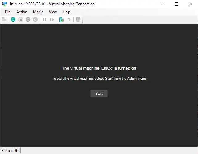 Start virtual machine Hyper-V